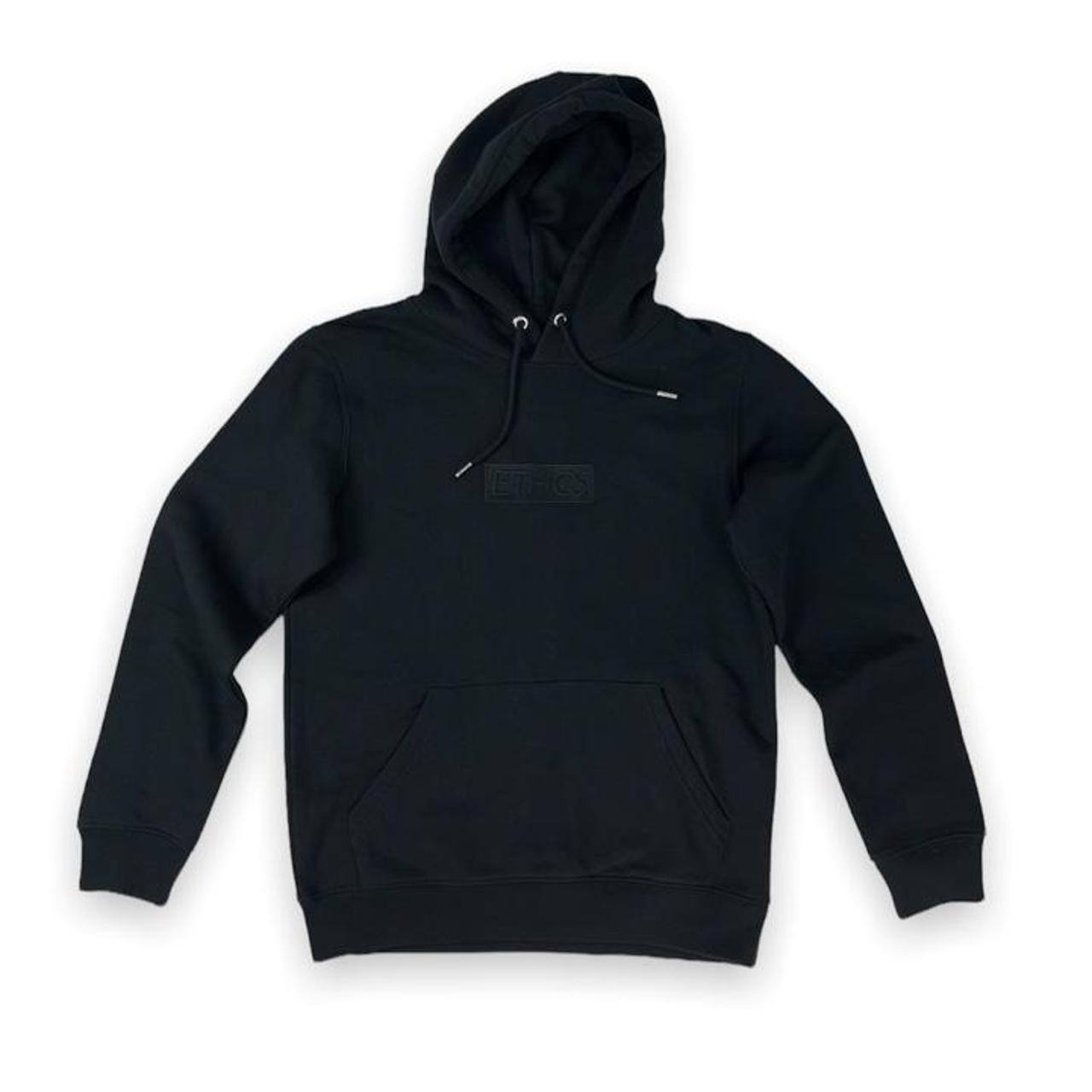 Brand new black on black box logo hoodie XS unisex... Depop