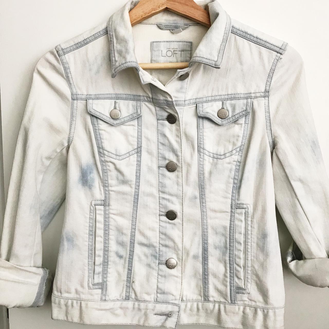 Loft white outlet denim jacket