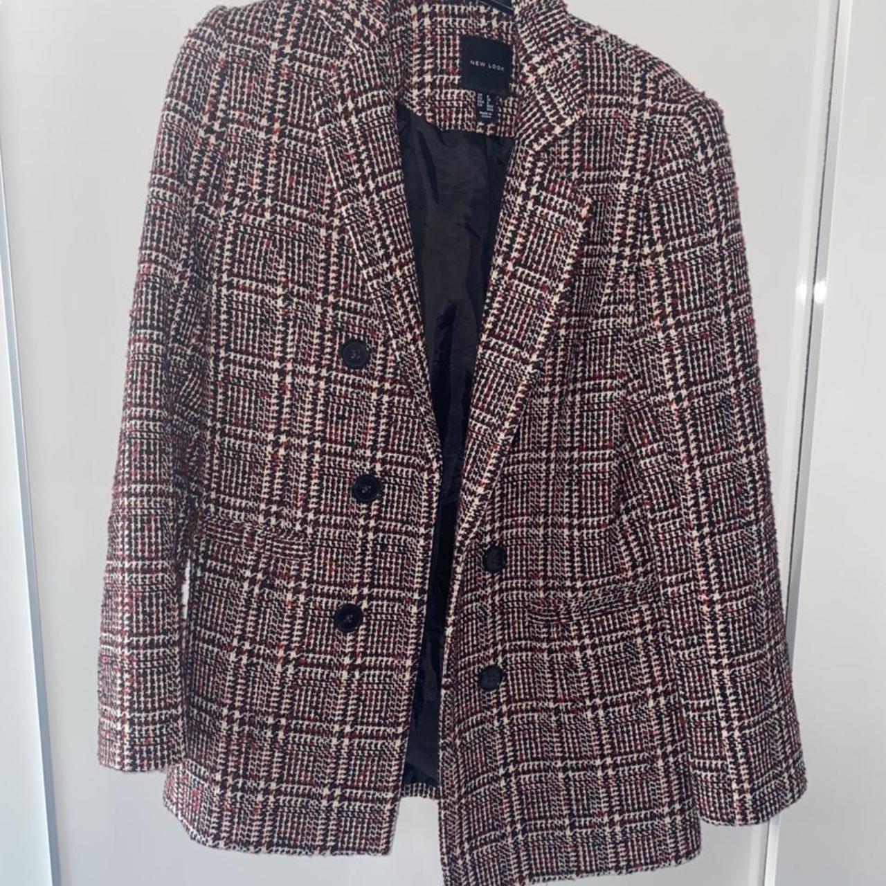 Checkered blazer from new look. Worn a few times... - Depop