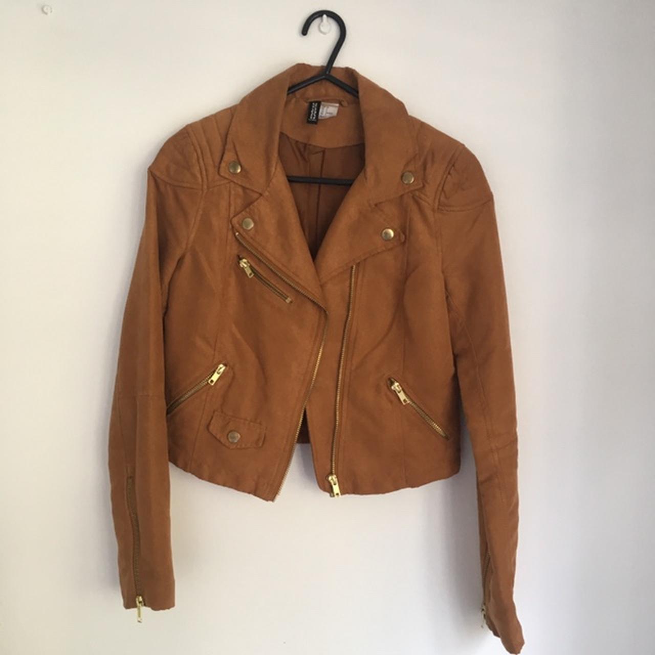 H&m faux outlet suede biker jacket