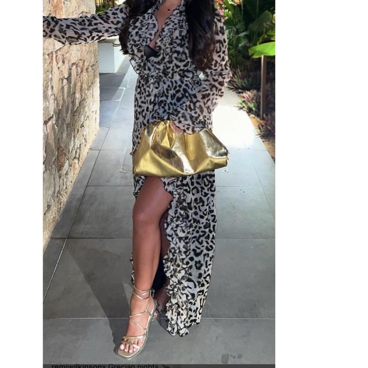 Noughts and kisses leopard maxi dress with belt... Depop