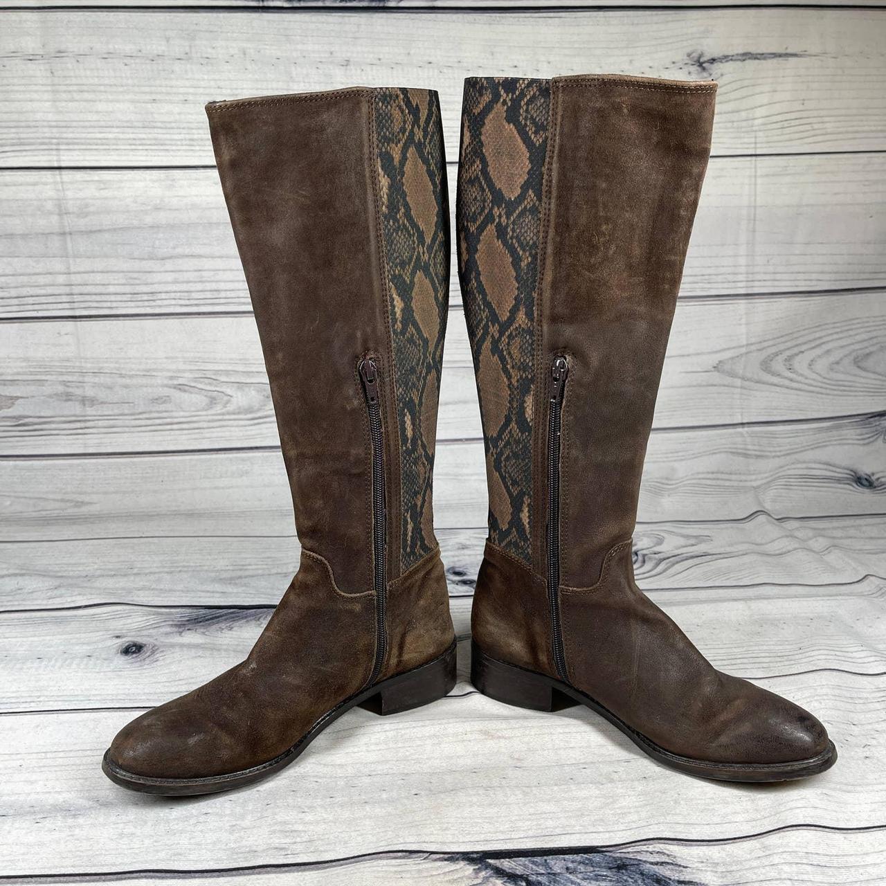 Sesto Meucci Alania Snake Print Knee Boots Leather... - Depop