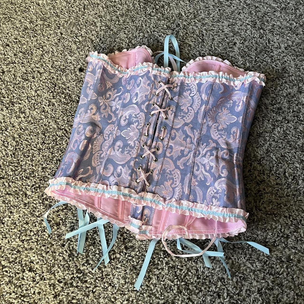 Women’s Pink and Purple Corset | Depop