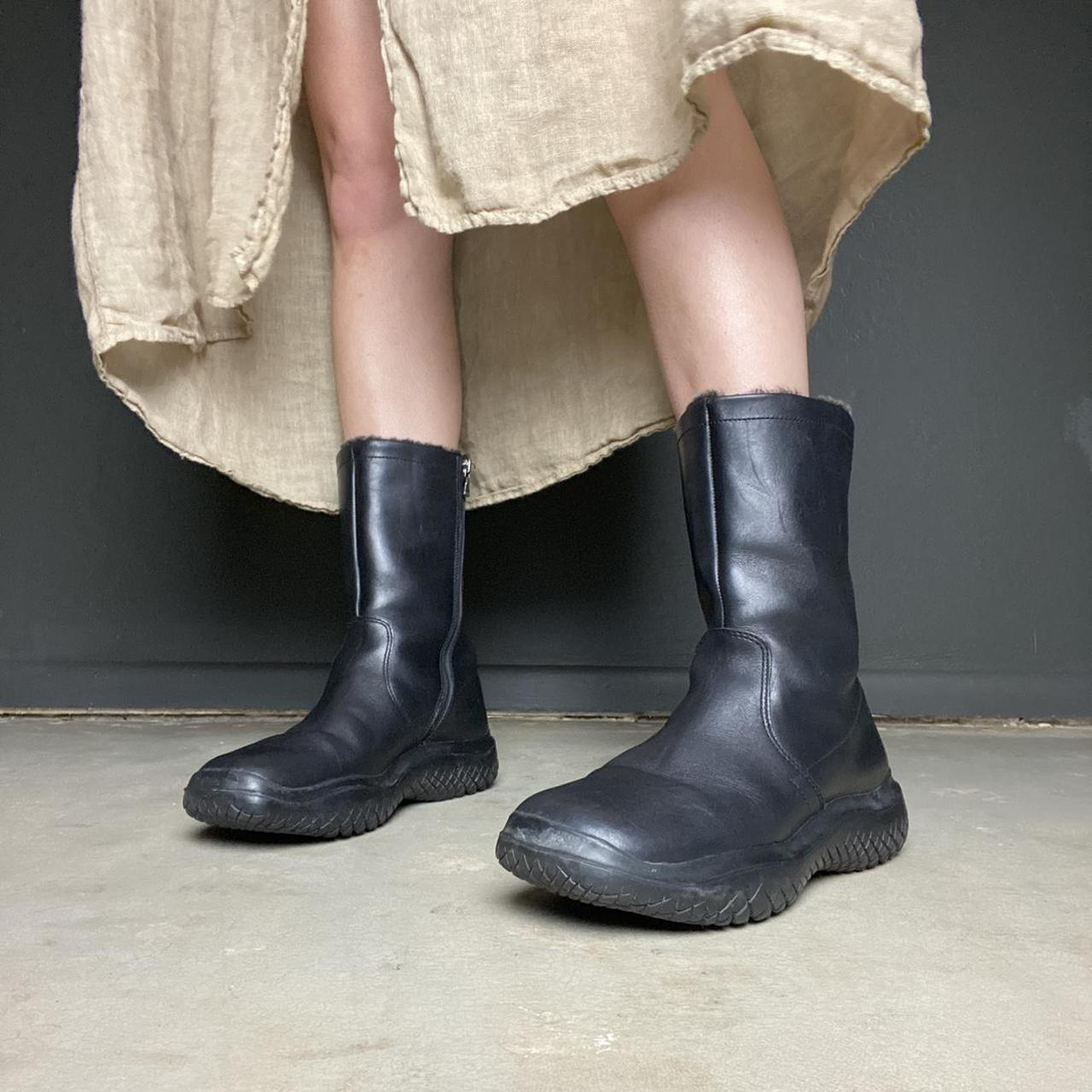 prada fur lined boots