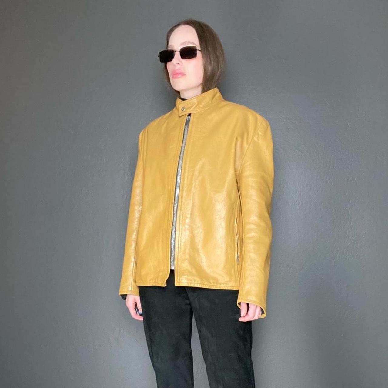 vanson leather jacket yellow