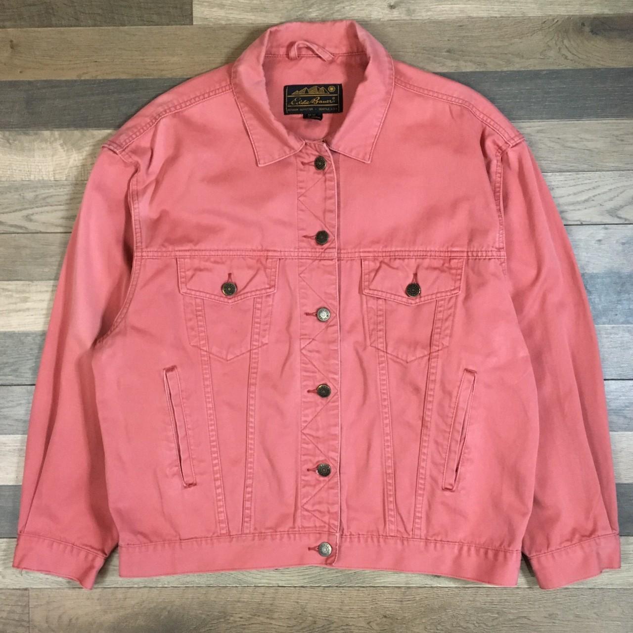 Vintage 80s Eddie Bauer Salmon Denim Trucker Jacket Depop 5115