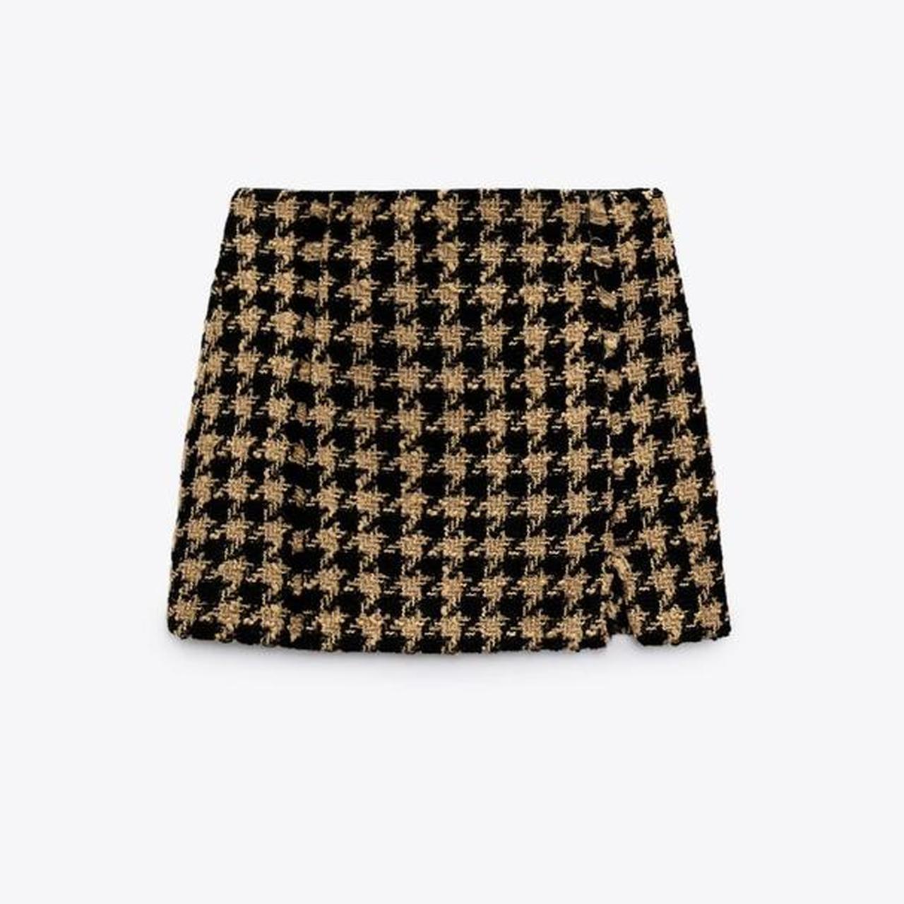 zara dogtooth skirt