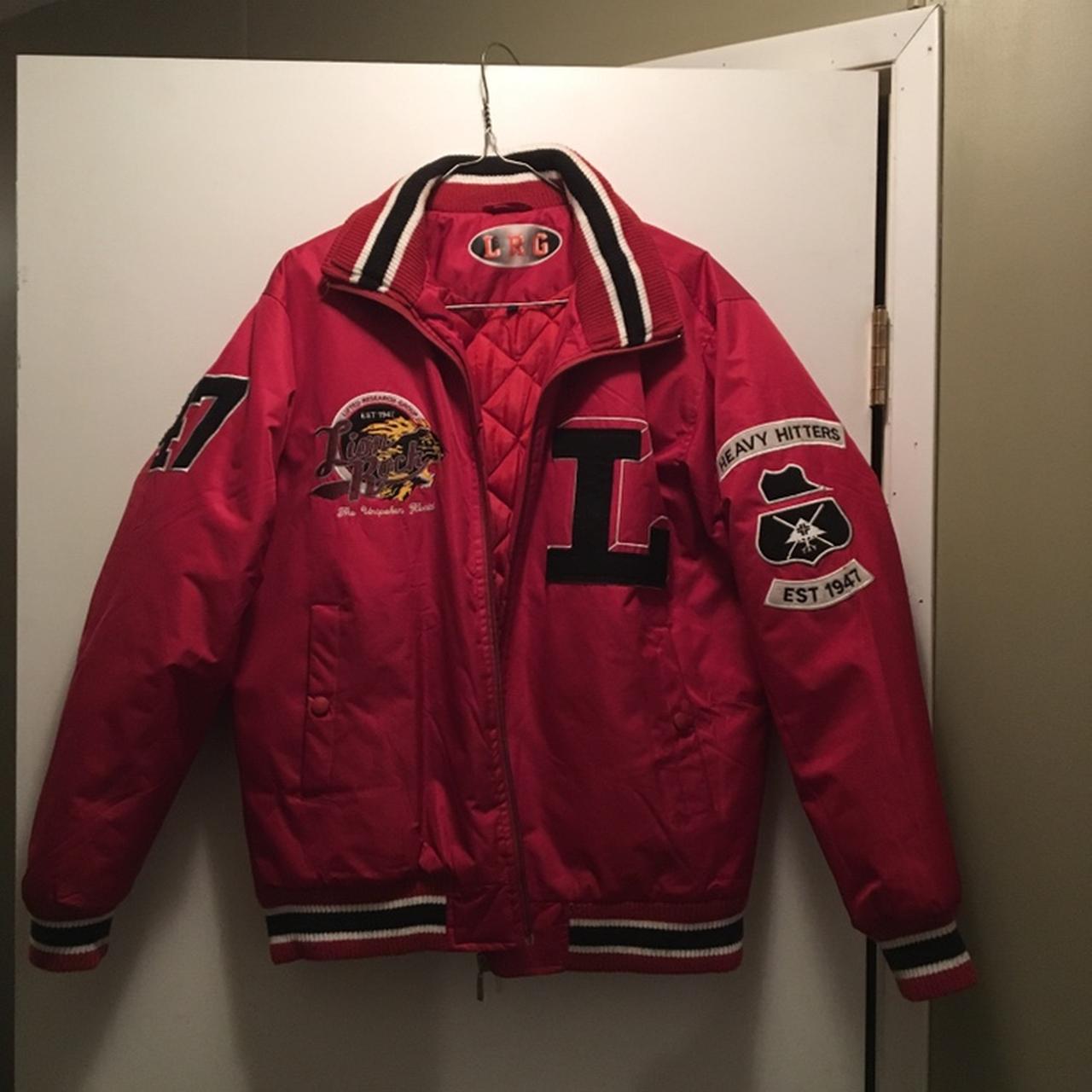 RARE-SAMPLE PIECE-LRG red & golld embroidered military bomber popular style jacket