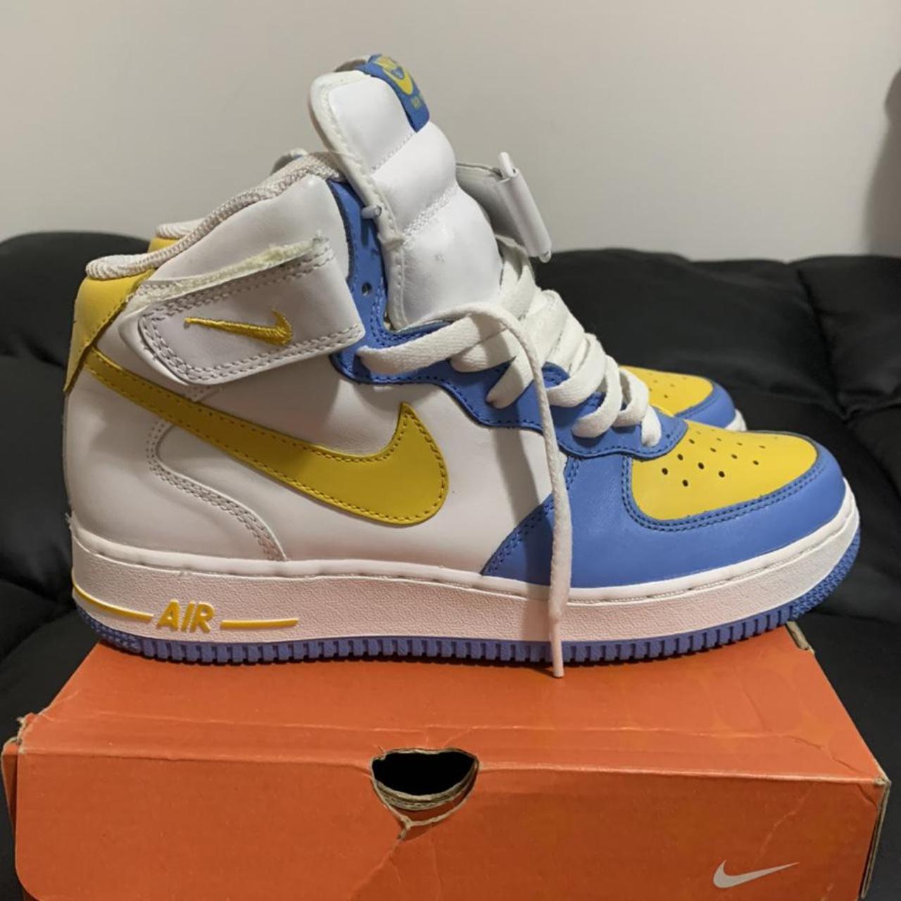 nike air force 1 mid legend blue maize