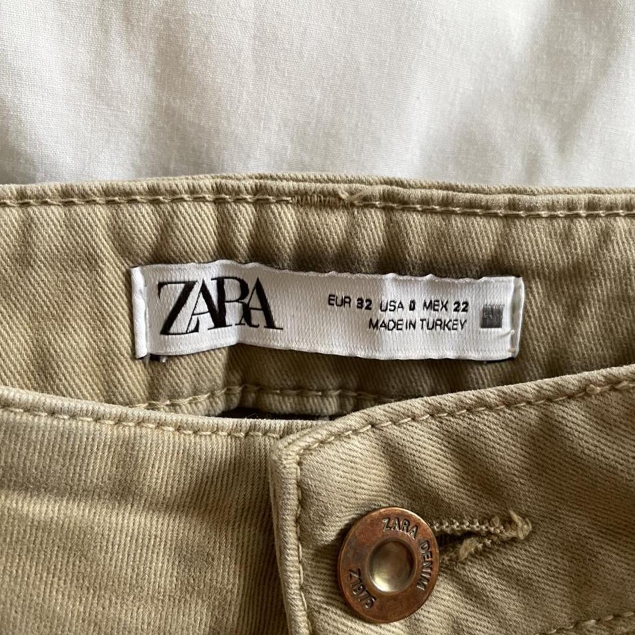 Zara Brown beige cargo utility trousers pants -... - Depop
