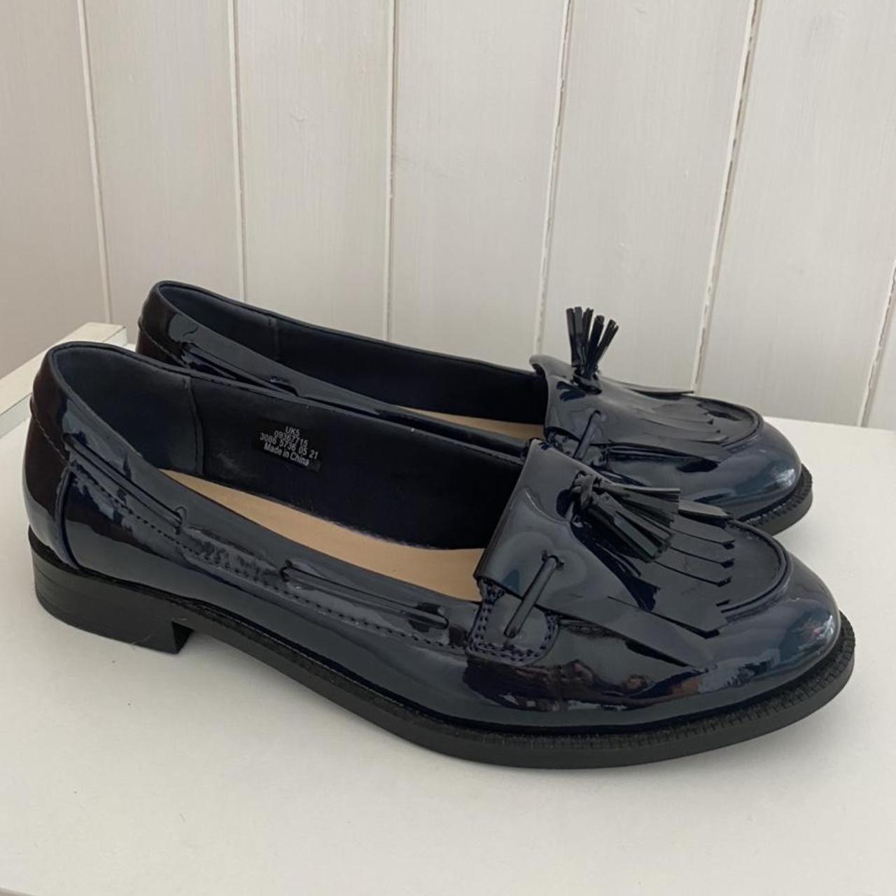 Marks & Spencer Women's Navy Loafers Depop