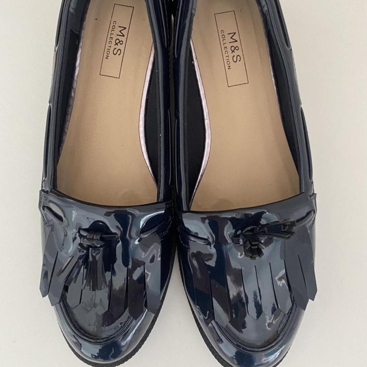 Marks & Spencer Women's Navy Loafers Depop