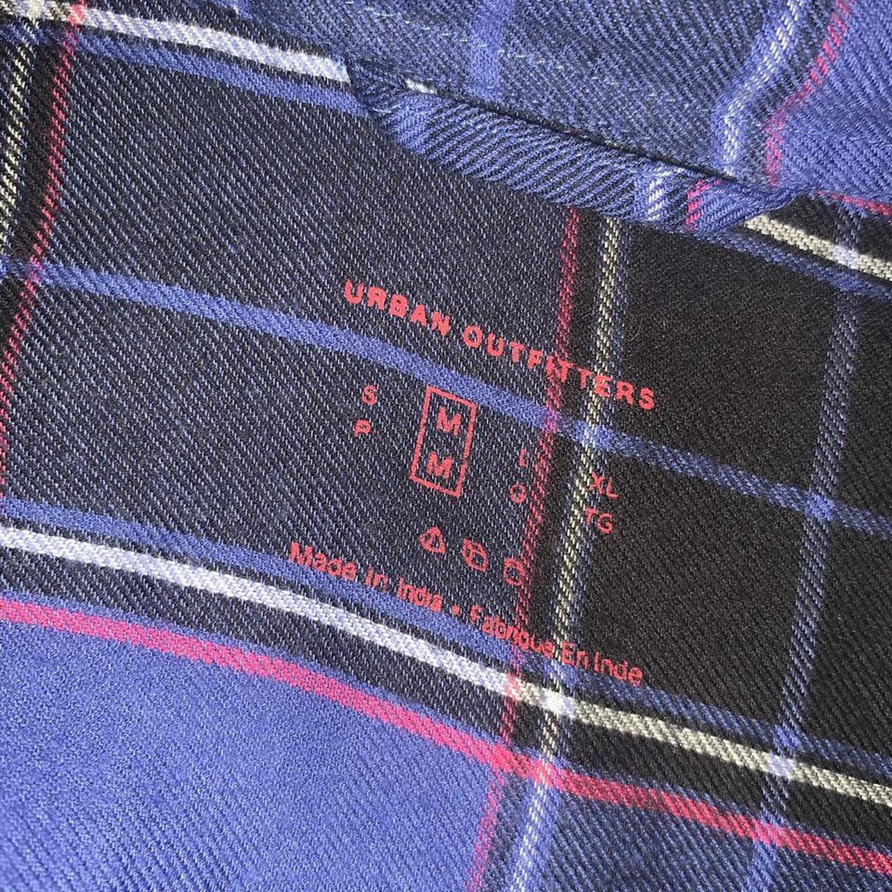 Vintage Urban Outfitters Flannel Shirt In Blue Size... Depop