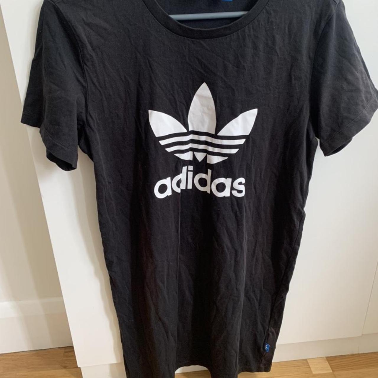 Black adidas T-shirt dress, size UK 6/XS #sports... - Depop