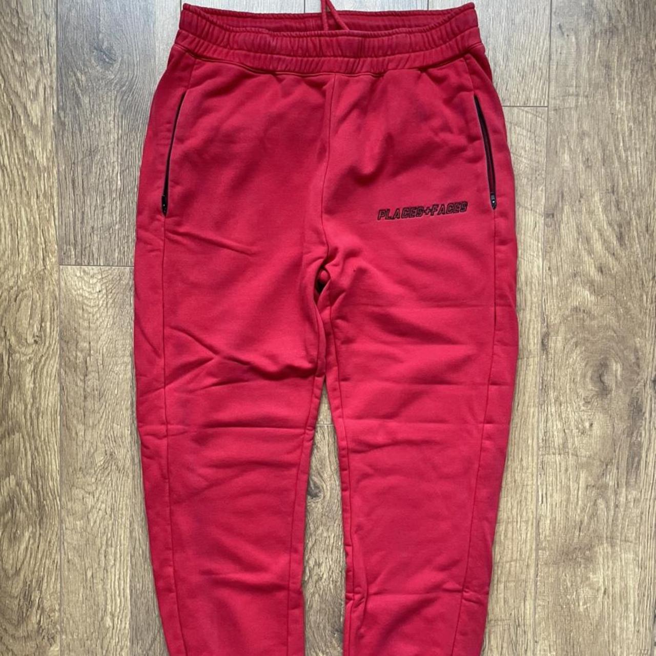 Places faces red joggers RARE Size L Condition... Depop