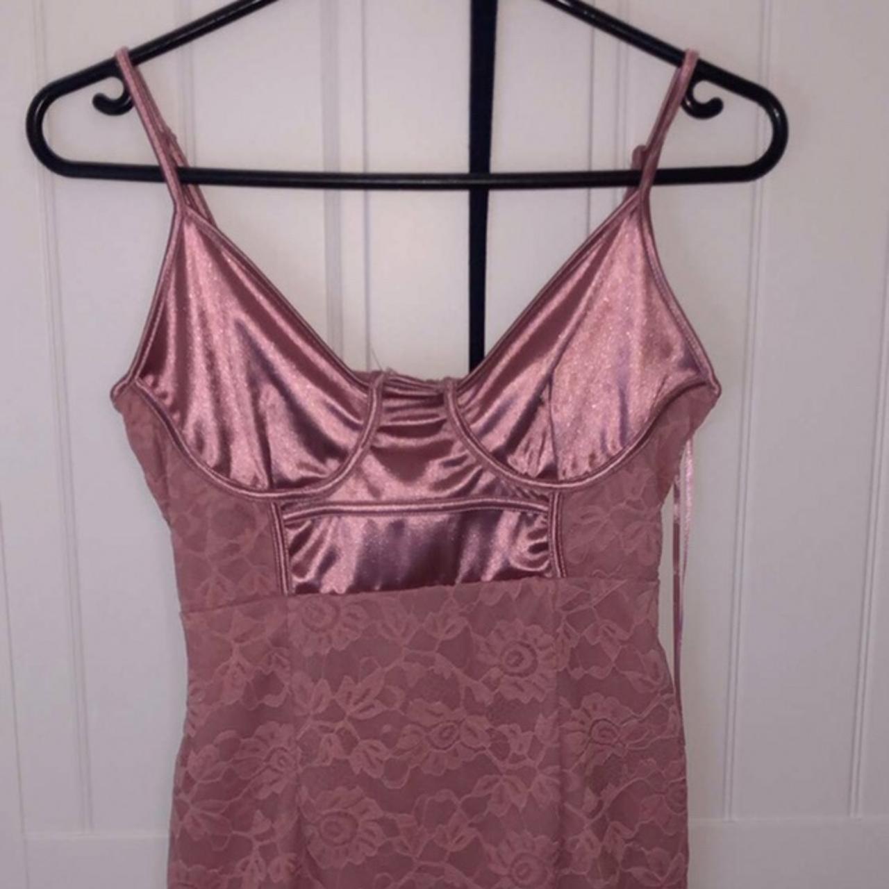 Pink satin lace dress from plt. Size 10. Selling as... - Depop