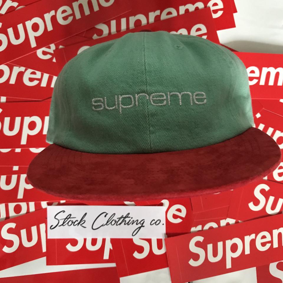 Supreme Denim Suede Compact 6-Panel Cap Colour:... - Depop