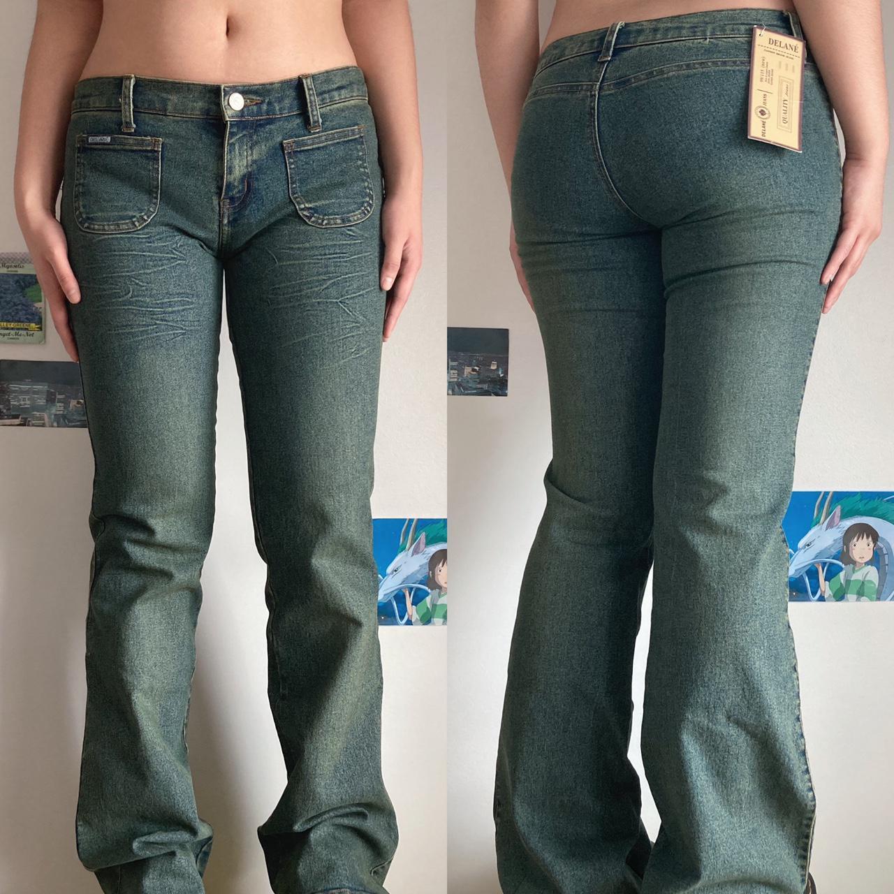 belle jeans 🌻 // y2k style low rise flare jeans in - Depop
