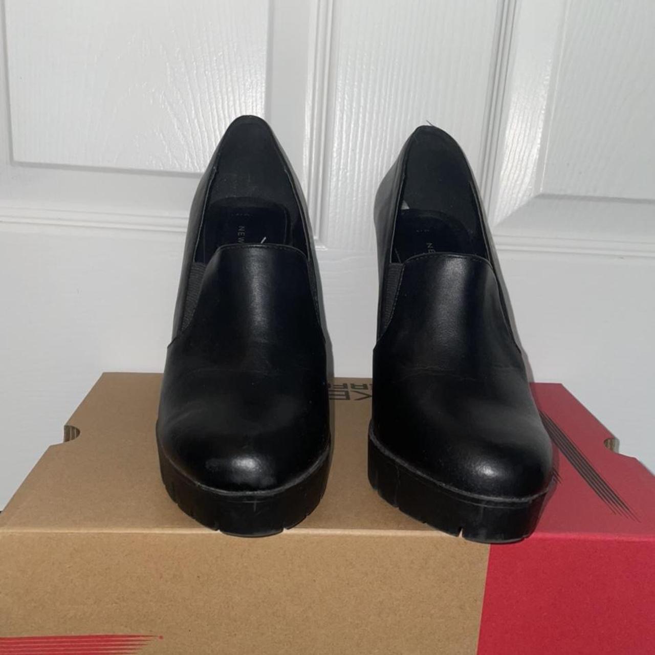 new look black heel shoes