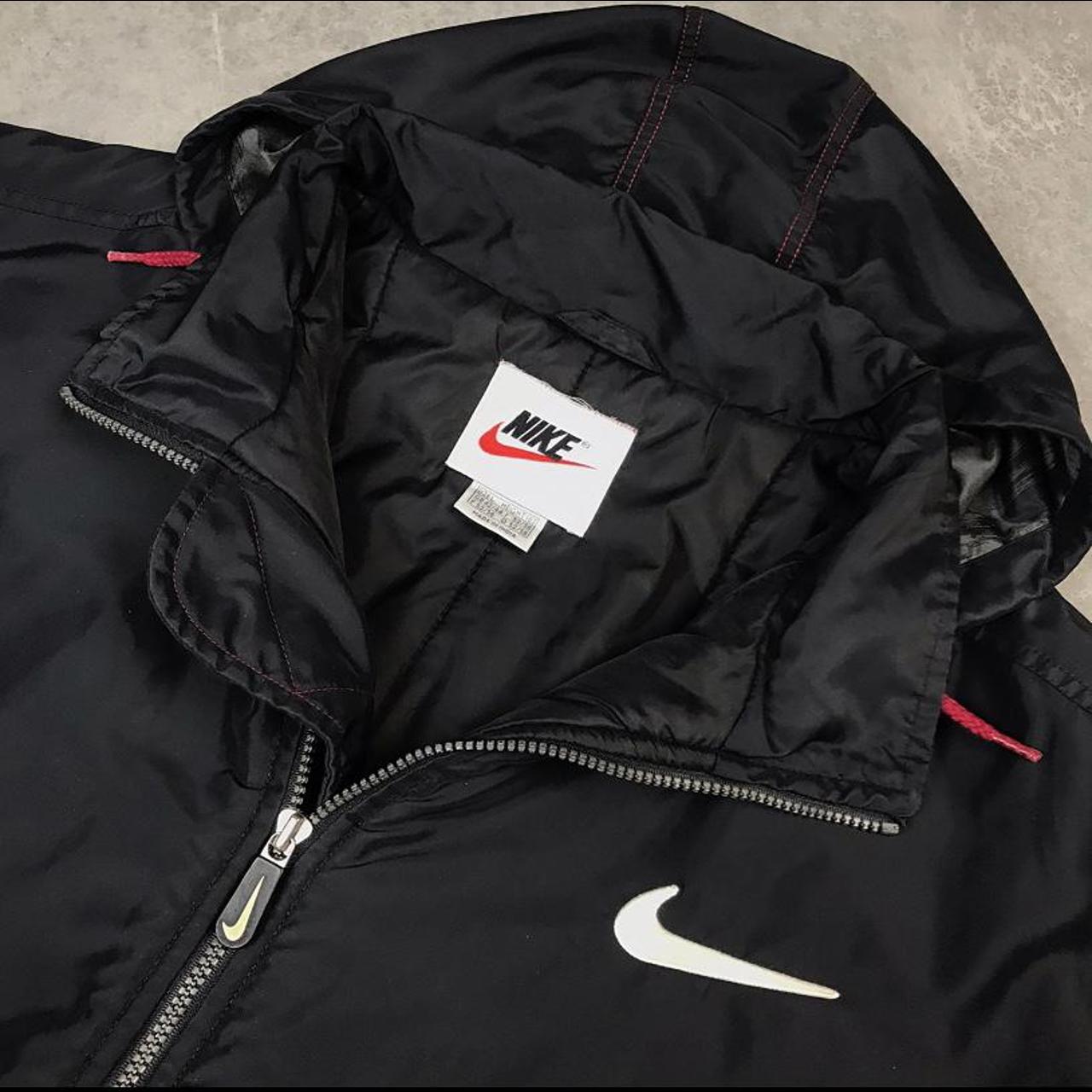 Vintage Nike jacket black and red super good quality... - Depop