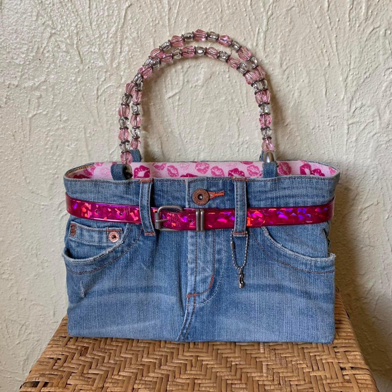 y2k bongo jean purse vintage 2000s denim bag shaped... - Depop