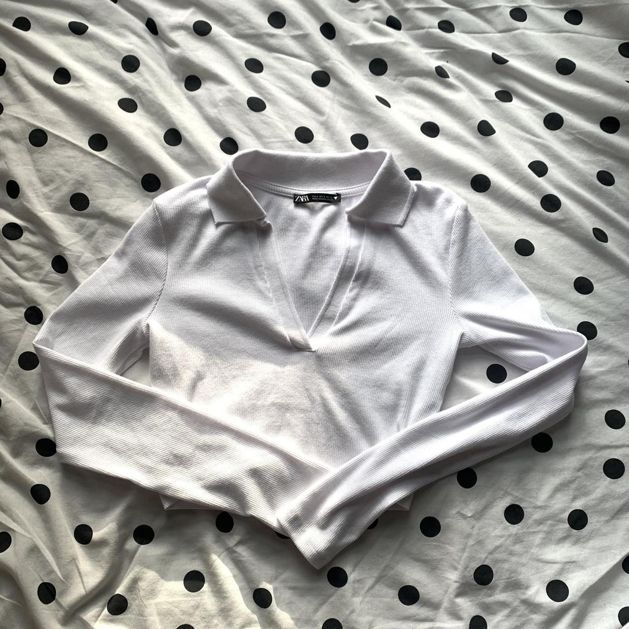 Zara cropped long sleeve top Size S, never worn,... Depop