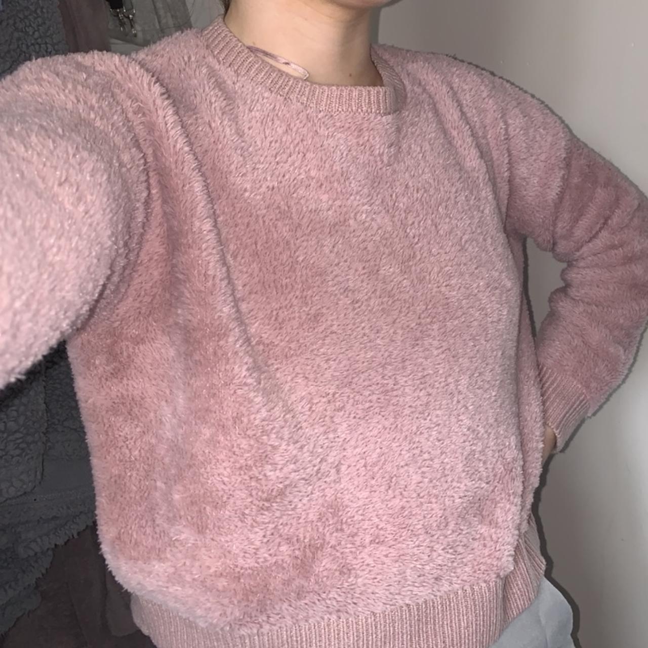 Pink fluffy jumper topshop best sale