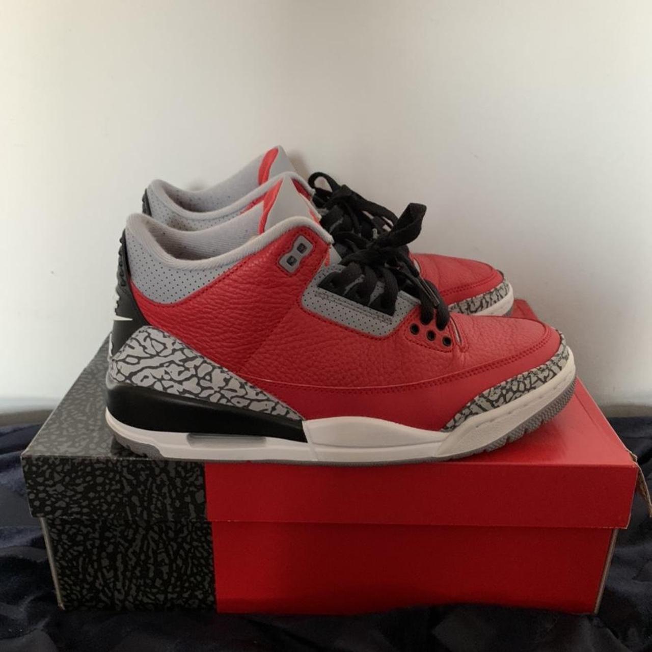 Jordan 3 Retro - SE Unite Fire Red Condition 9/10 ,... - Depop