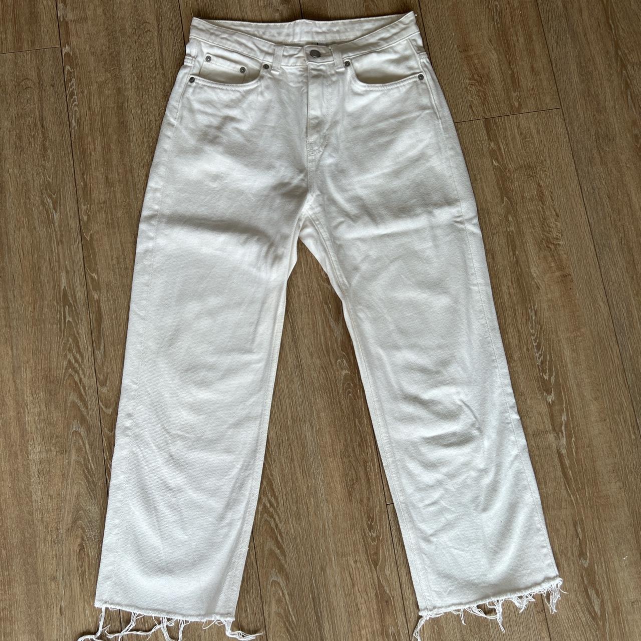 Weekday Voyage white jeans 26 x 26. Some small marks... - Depop
