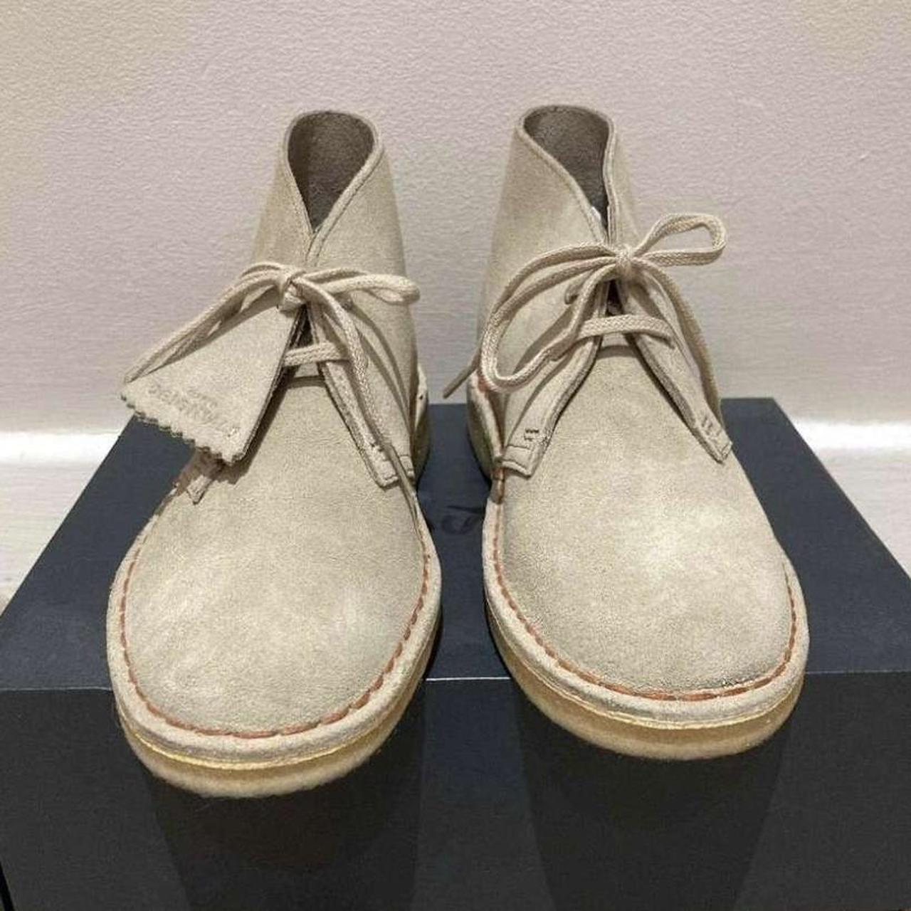 Clarks Women's Tan and Cream Boots Depop