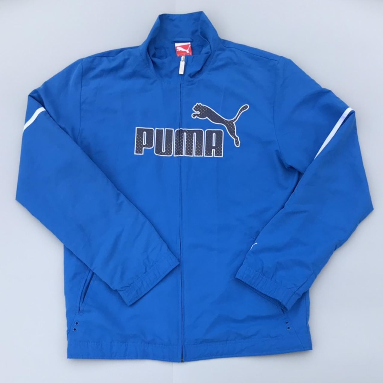 Puma Men's Blue and White Jacket | Depop