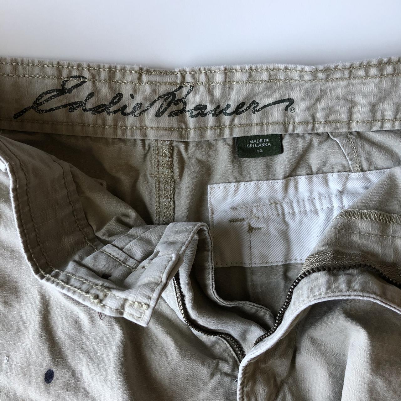 Eddie Bauer cargo shorts. Light khaki color with... - Depop