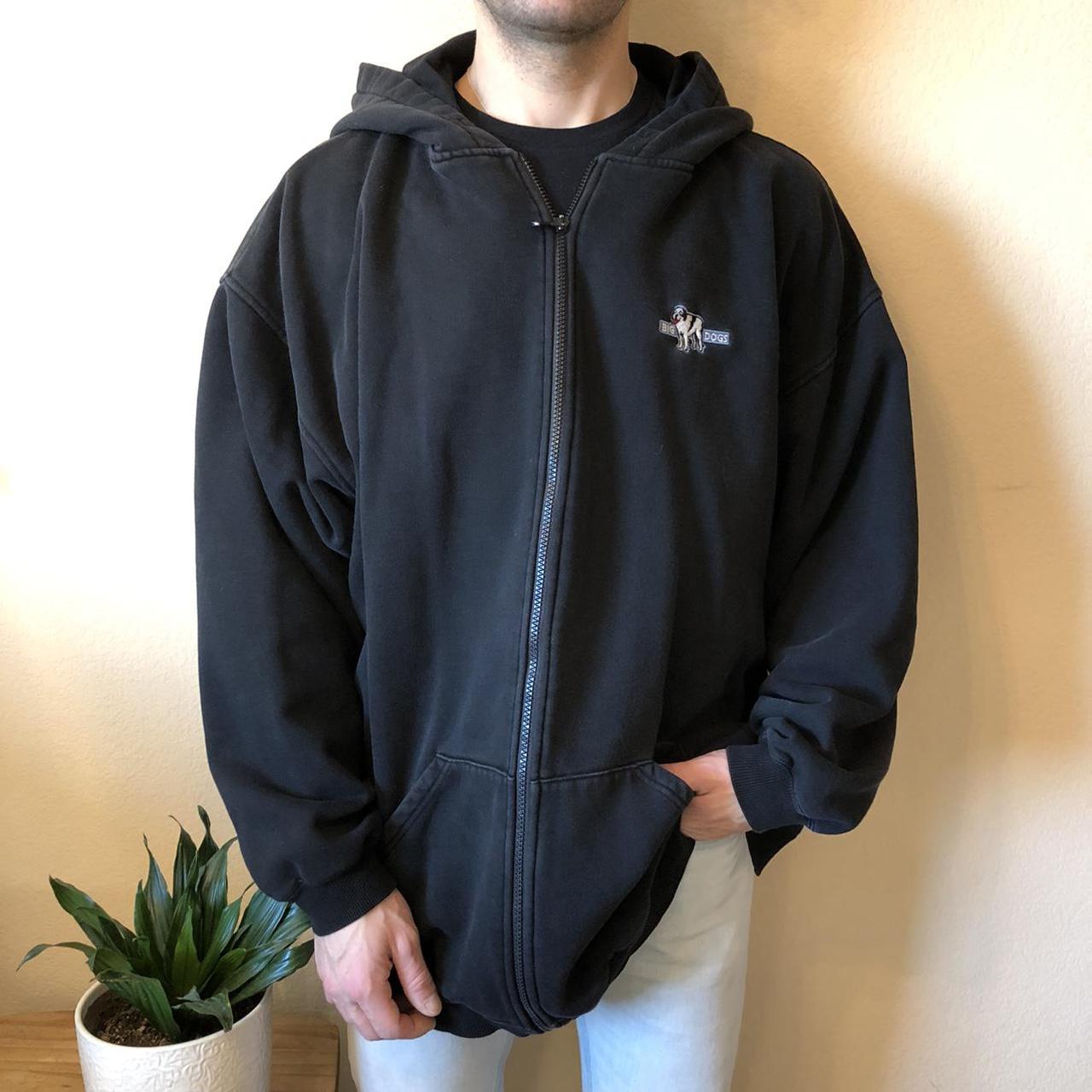 Big Dogs zipup hoodie. Black 80/20 piece with... Depop