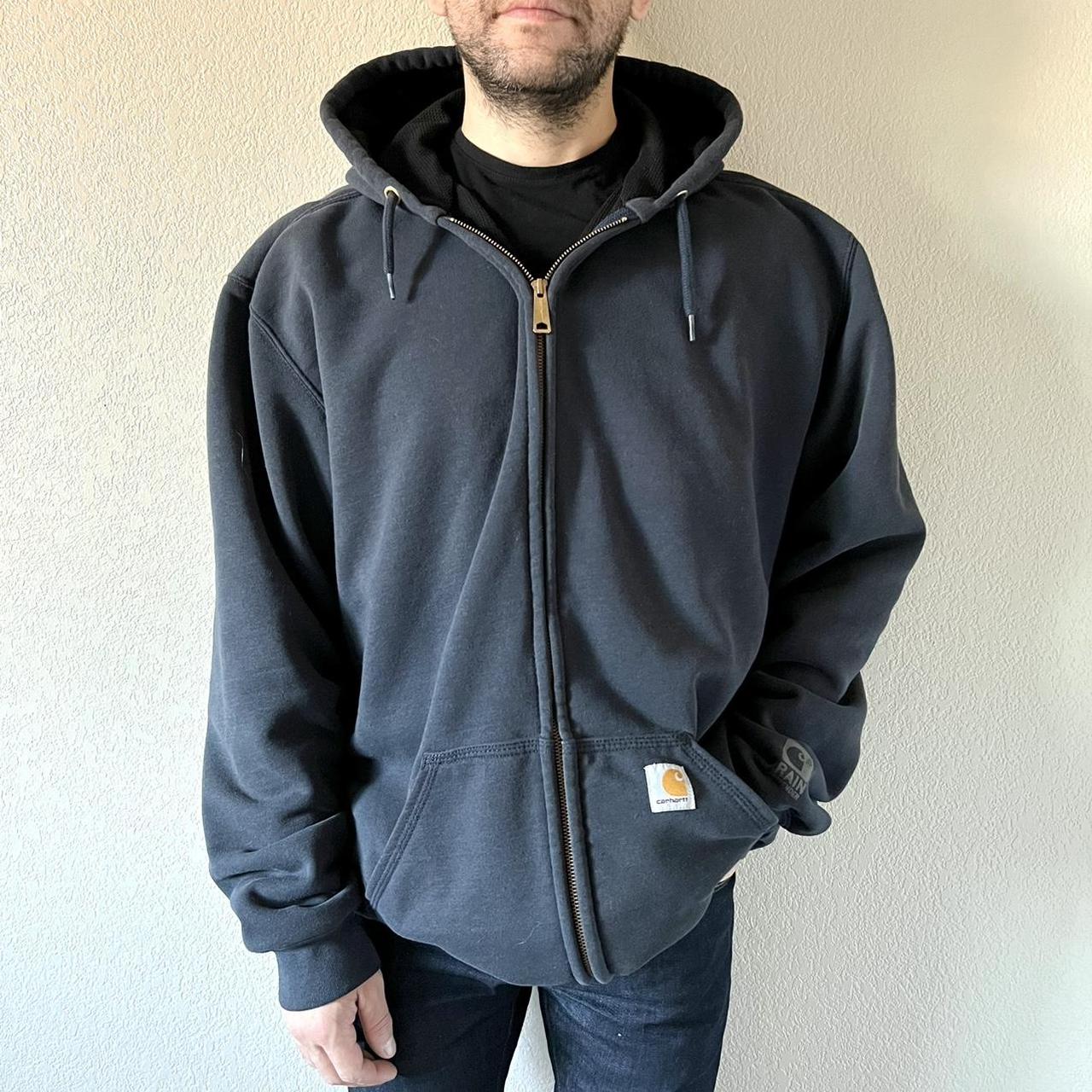 Carhartt Zip Hoodie Faded Black Piece With Kangaroo Depop 7256