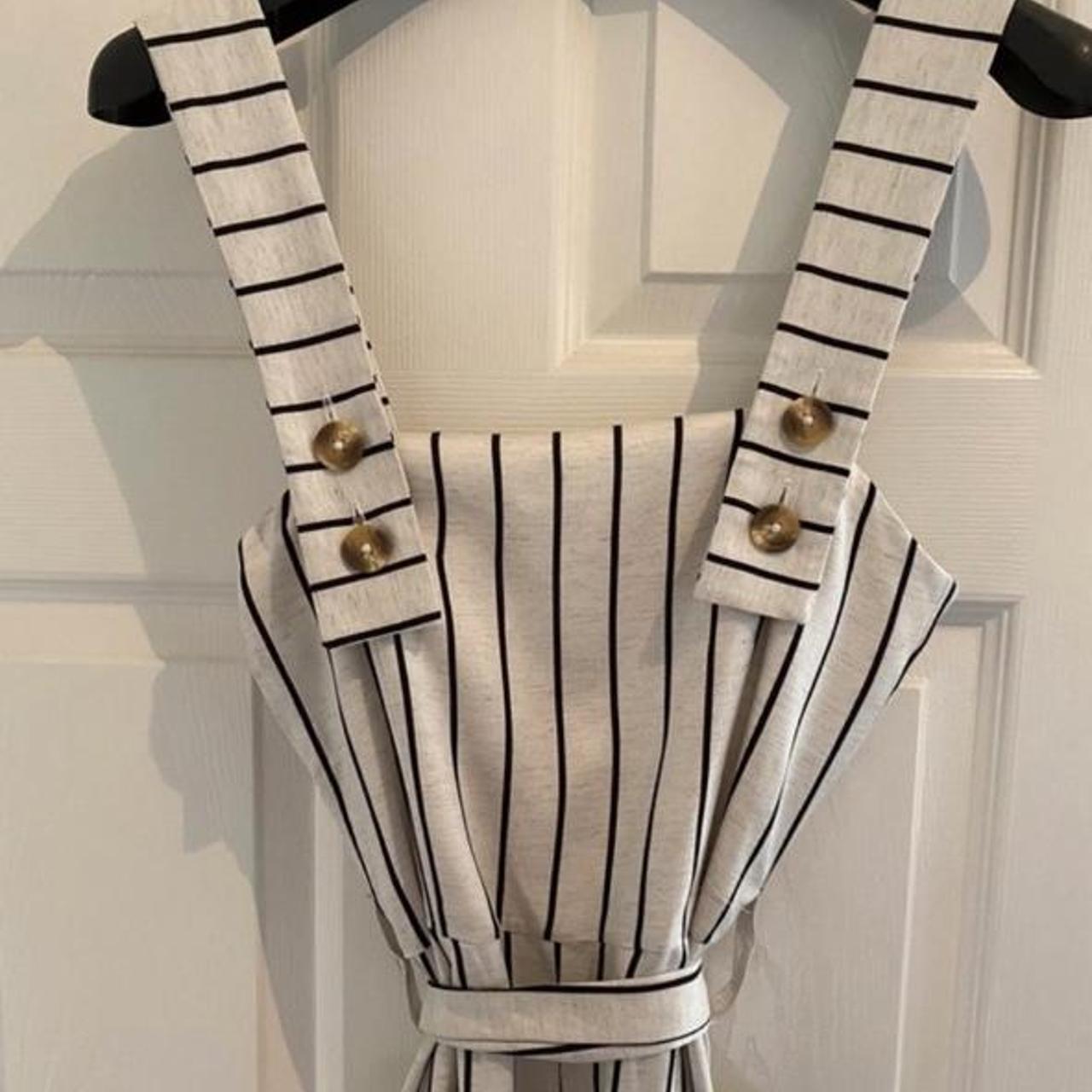 Women's Cream and White Jumpsuit Depop