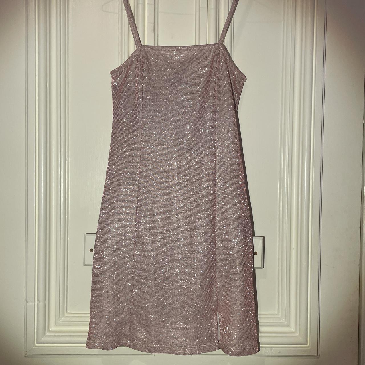 stunning pink sparkly dress from h&m excellent... - Depop