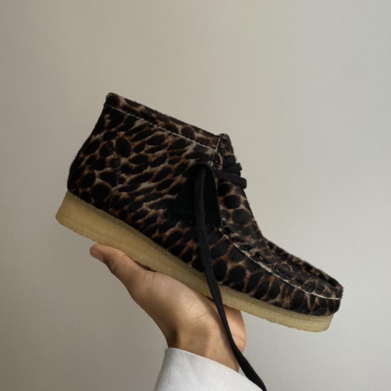 clarks animal print ankle boots