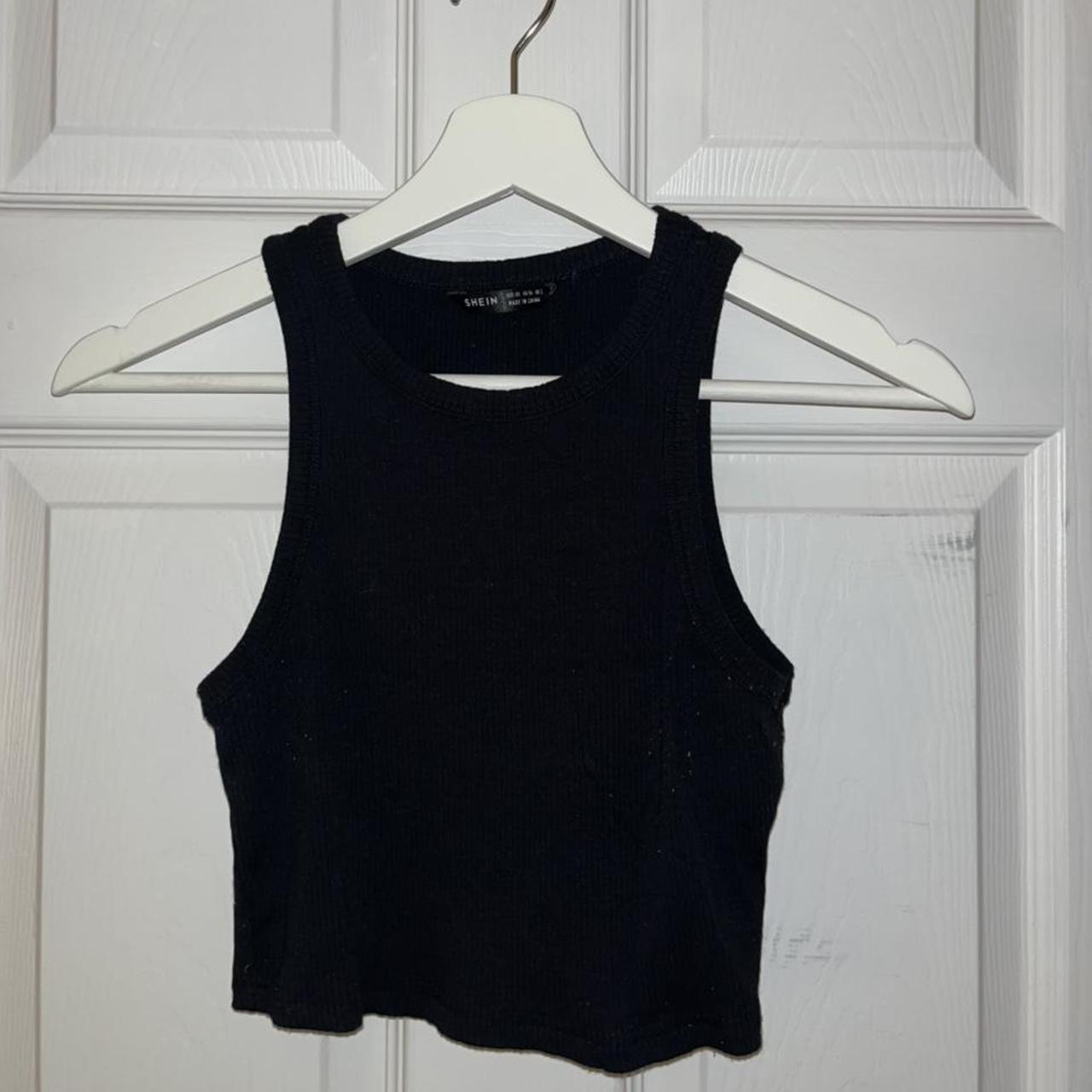 Shein black ribbed crop top Hardly worn Perfect... - Depop