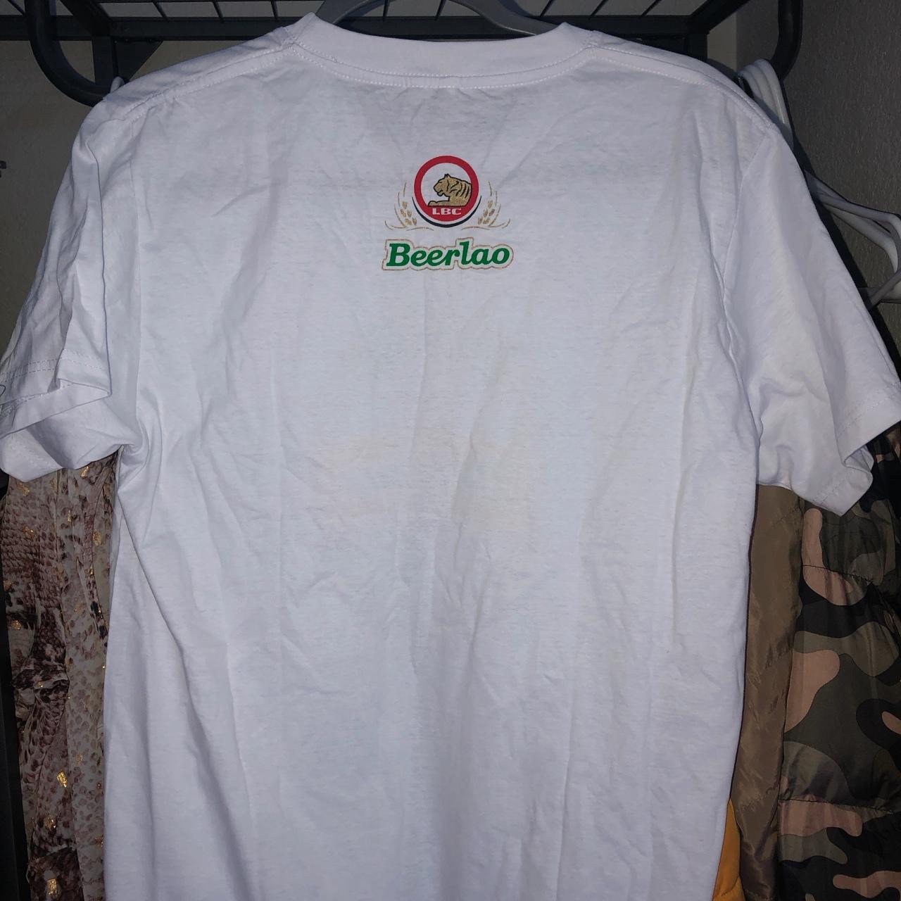 SOLD ! VINTAGE WHITE BEER LAO T SHIRT 👕 In PERFECT... Depop