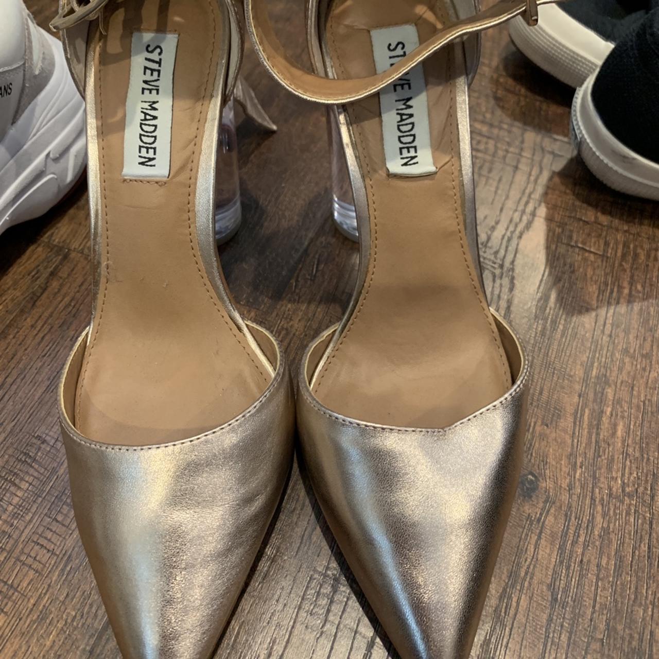 Rose gold chunky heels sale