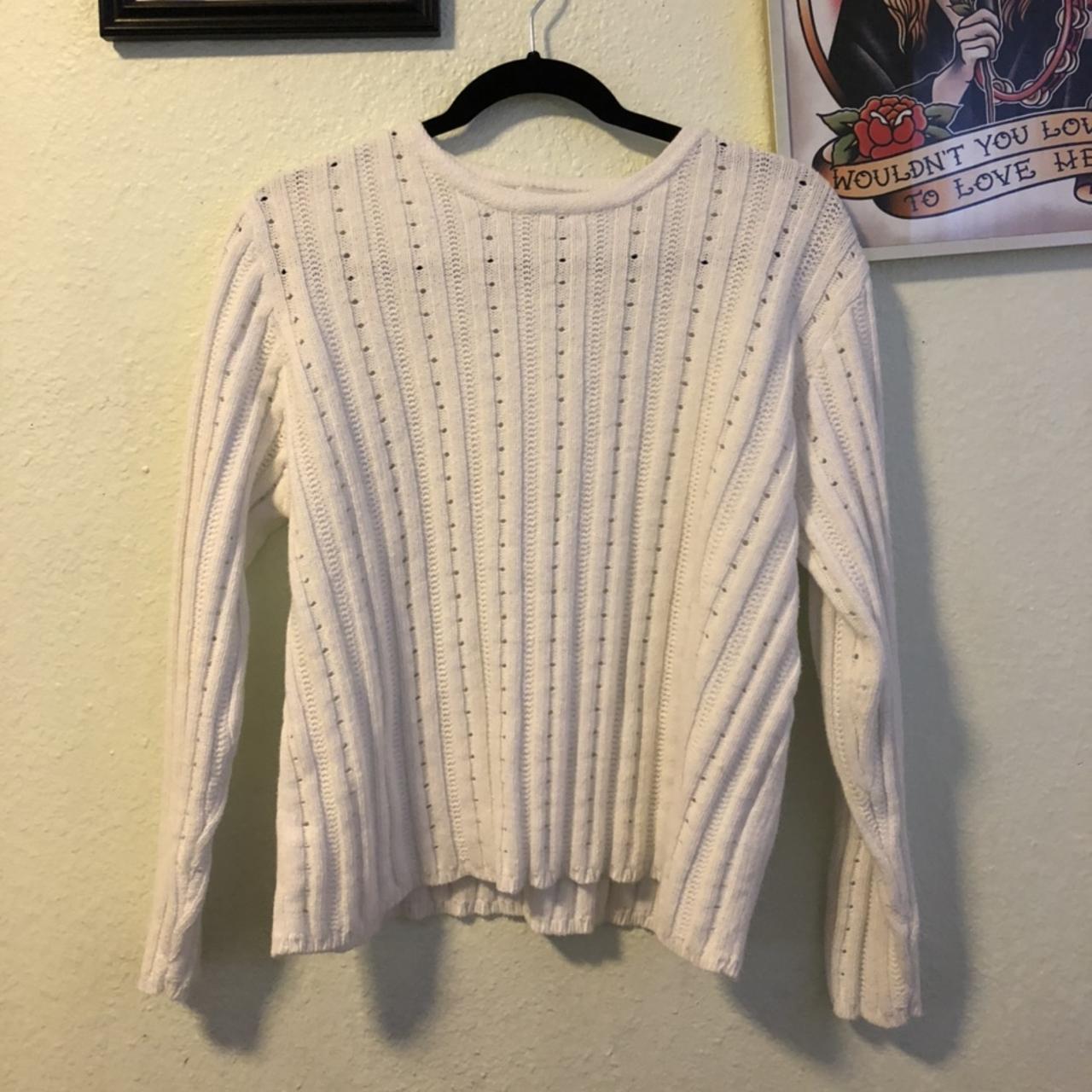 Vintage thick white sweater size medium but runs a... - Depop