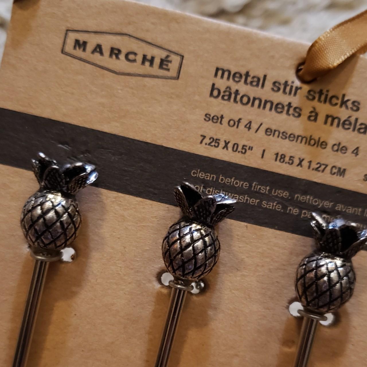 set of 4 metal pineapple stir sticks 🍍🍹 brand new & - Depop
