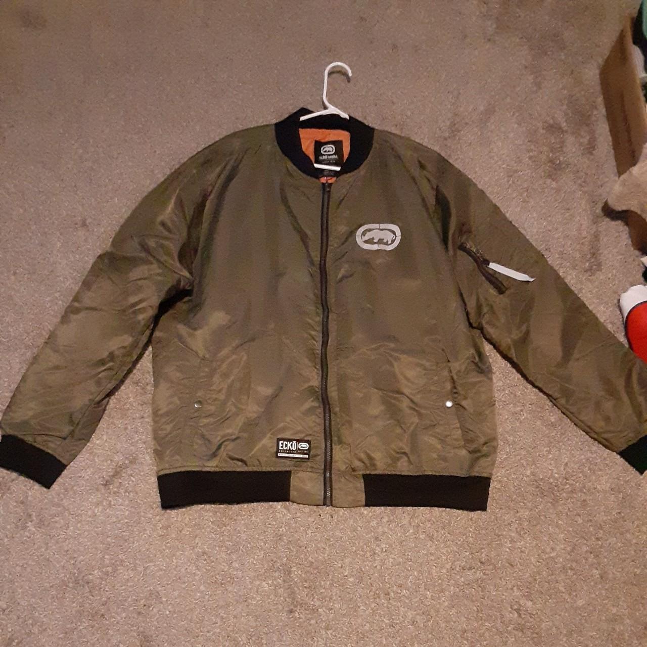 ECCO Men's Green and Orange Jacket Depop