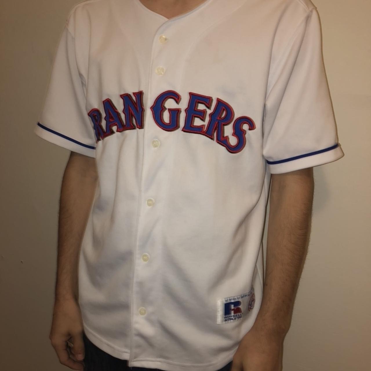 Vintage 90s Iván Rodriguez Texas Rangers Jersey - Depop