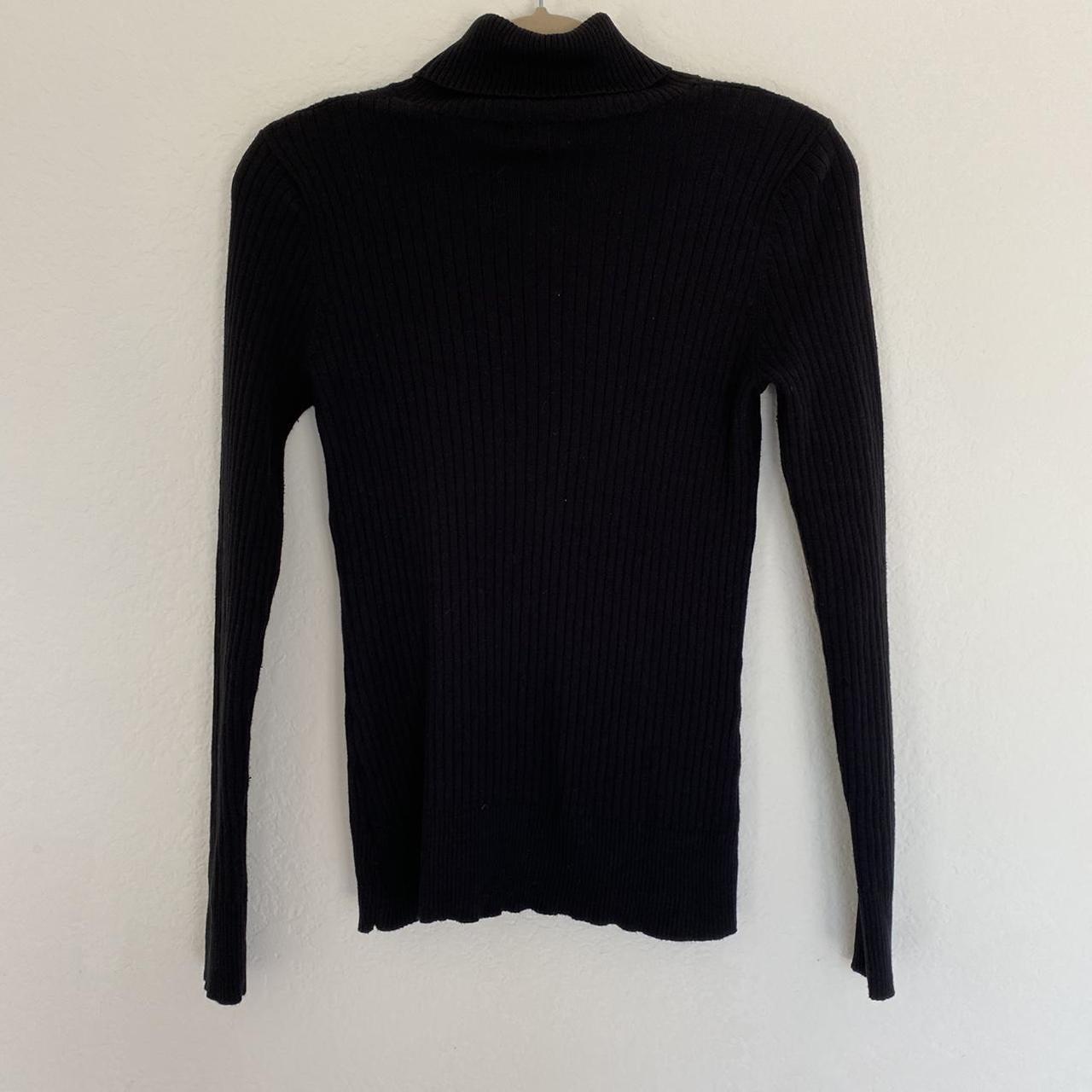 Merona Black Ribbed Turtleneck Sweater M ~ size... - Depop