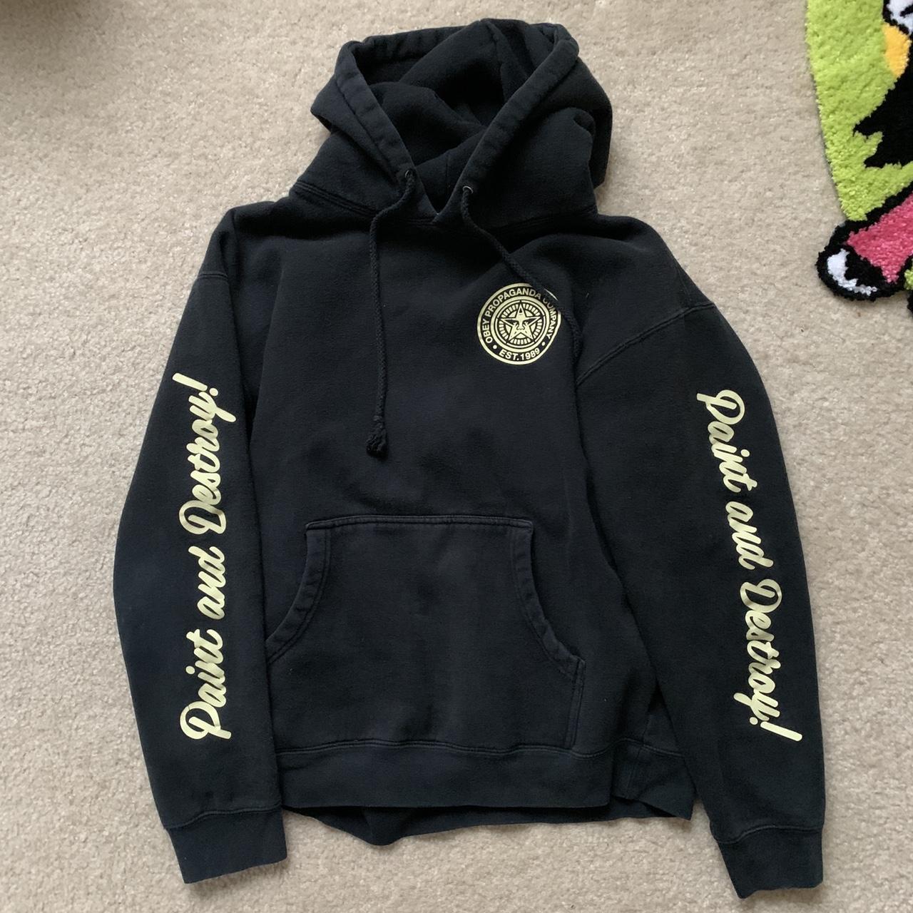 Obey propaganda paint and destroy hoodie Depop