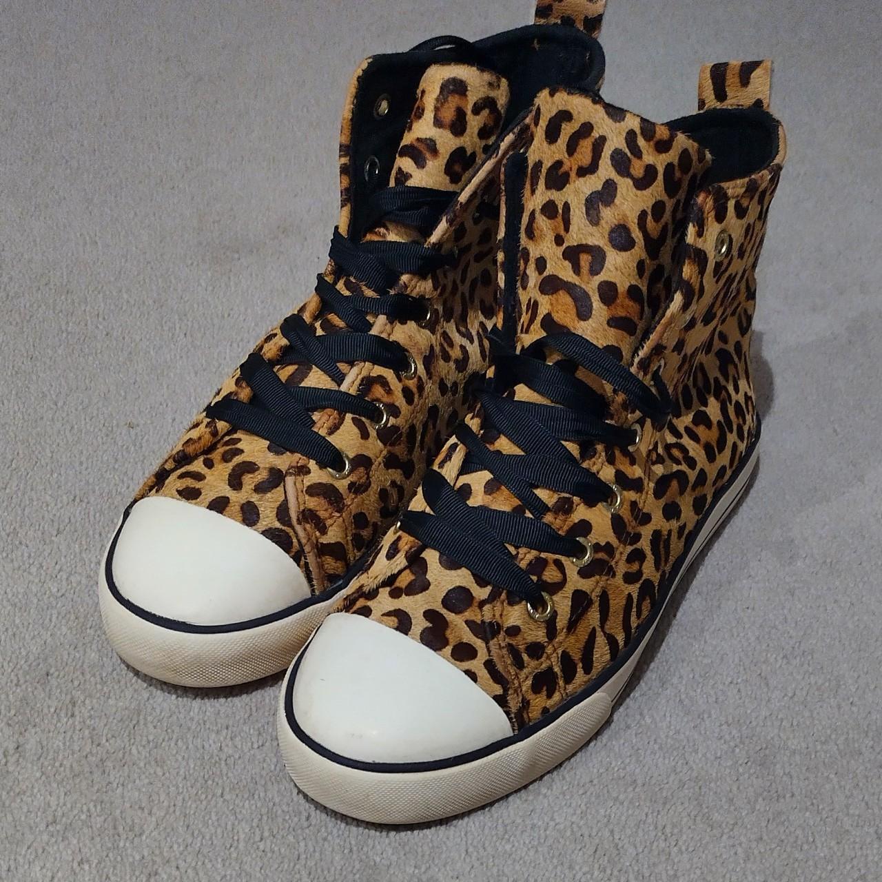 Ladies Ralph Lauren leopard print high tops - Depop