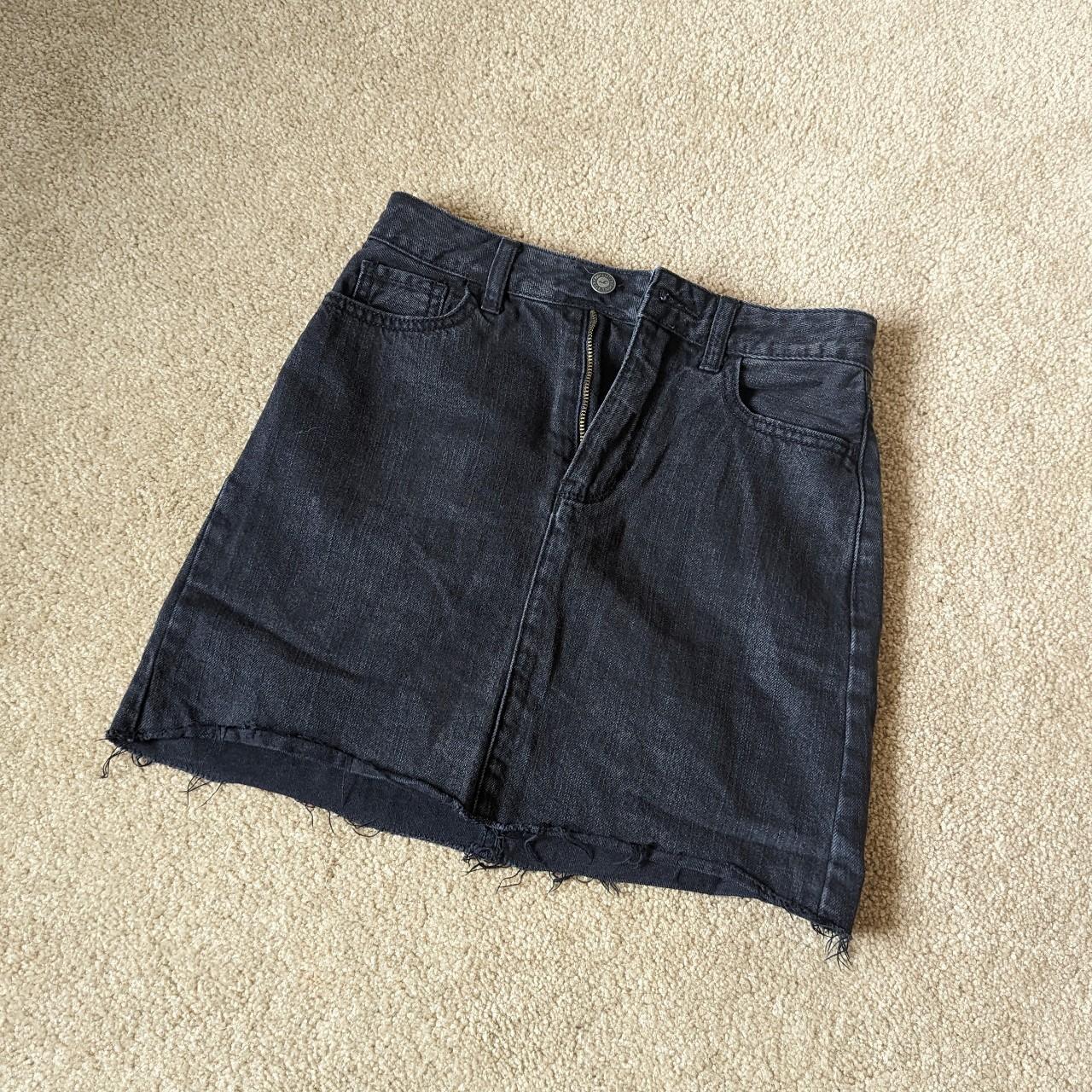 Hollister black jean store skirt