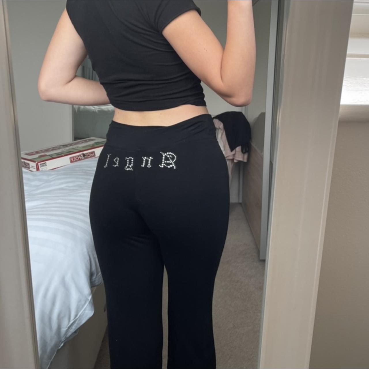 Angel sequin black yoga pants, literally the most... Depop