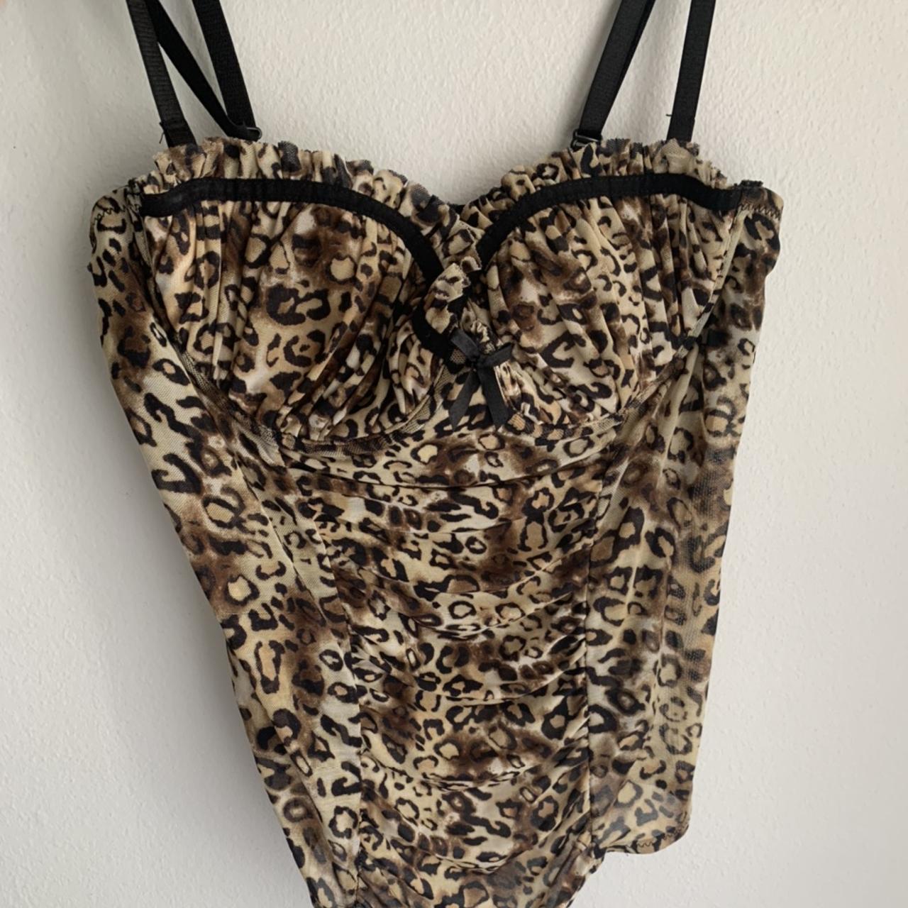 cheetah print bustier lingerie top ! so hot and... - Depop